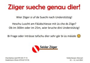 Read more about the article Zeiger gesucht für das Feldschiessen