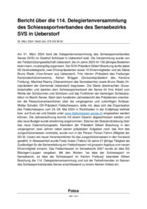 Read more about the article  Bericht über die 114. Delegiertenversammlung des Schiesssportverbandes des Sensebezirks SVS in Ueberstorf 